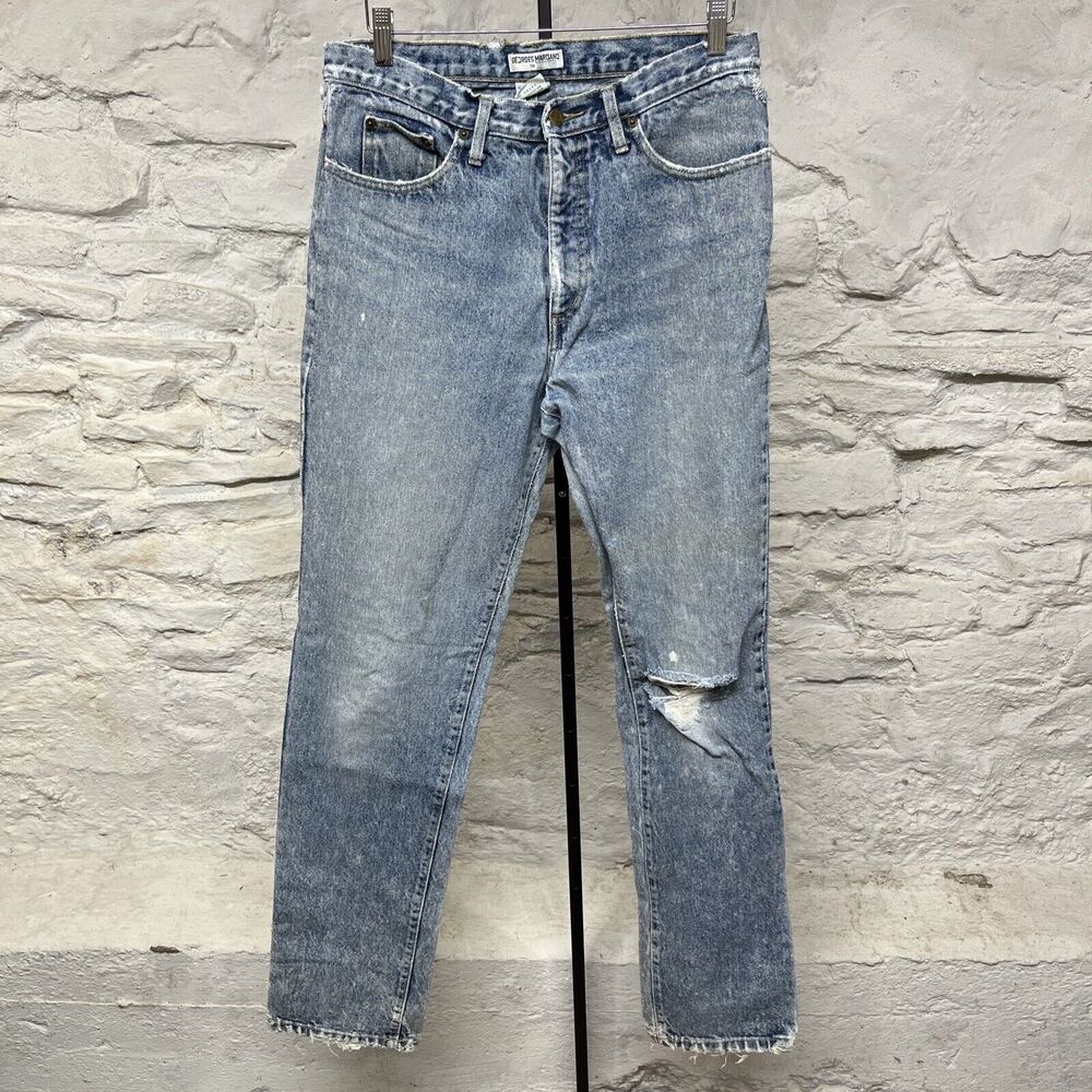 Guess Men's Light Blue Ripped Jeans